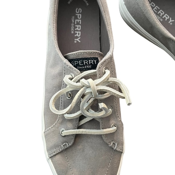 NWOB Sperry Top-Siders Crest Vibe sneakers memory foam canvas leather gray 8 - Picture 4 of 11